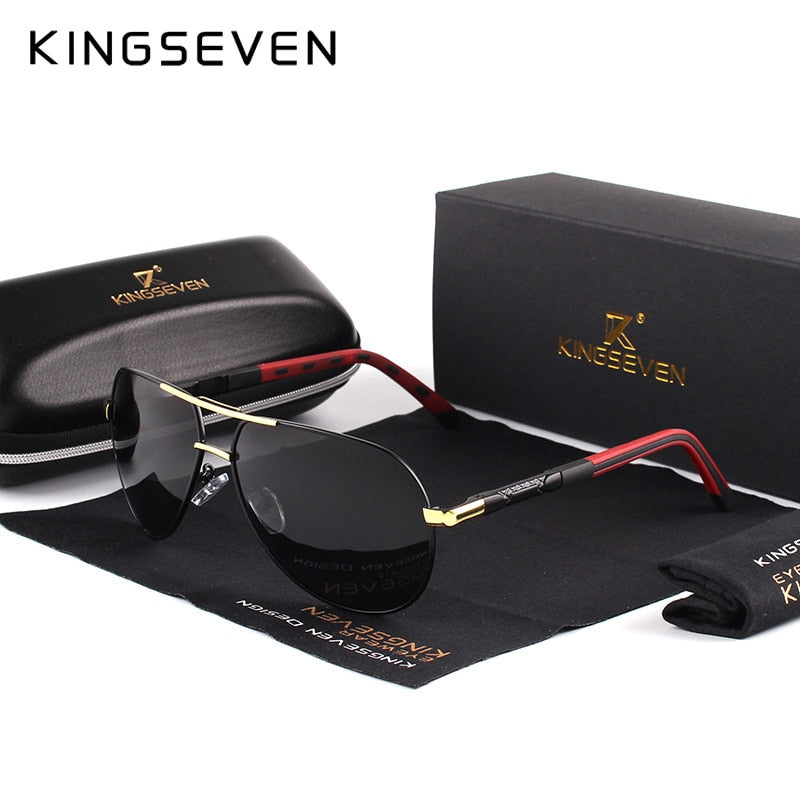Kingseven Óculos Vintage de Alumínio Polarizado
